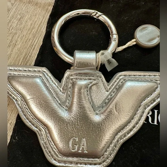 Emporio Armani leather keychain bird silver - Picture 1 of 3